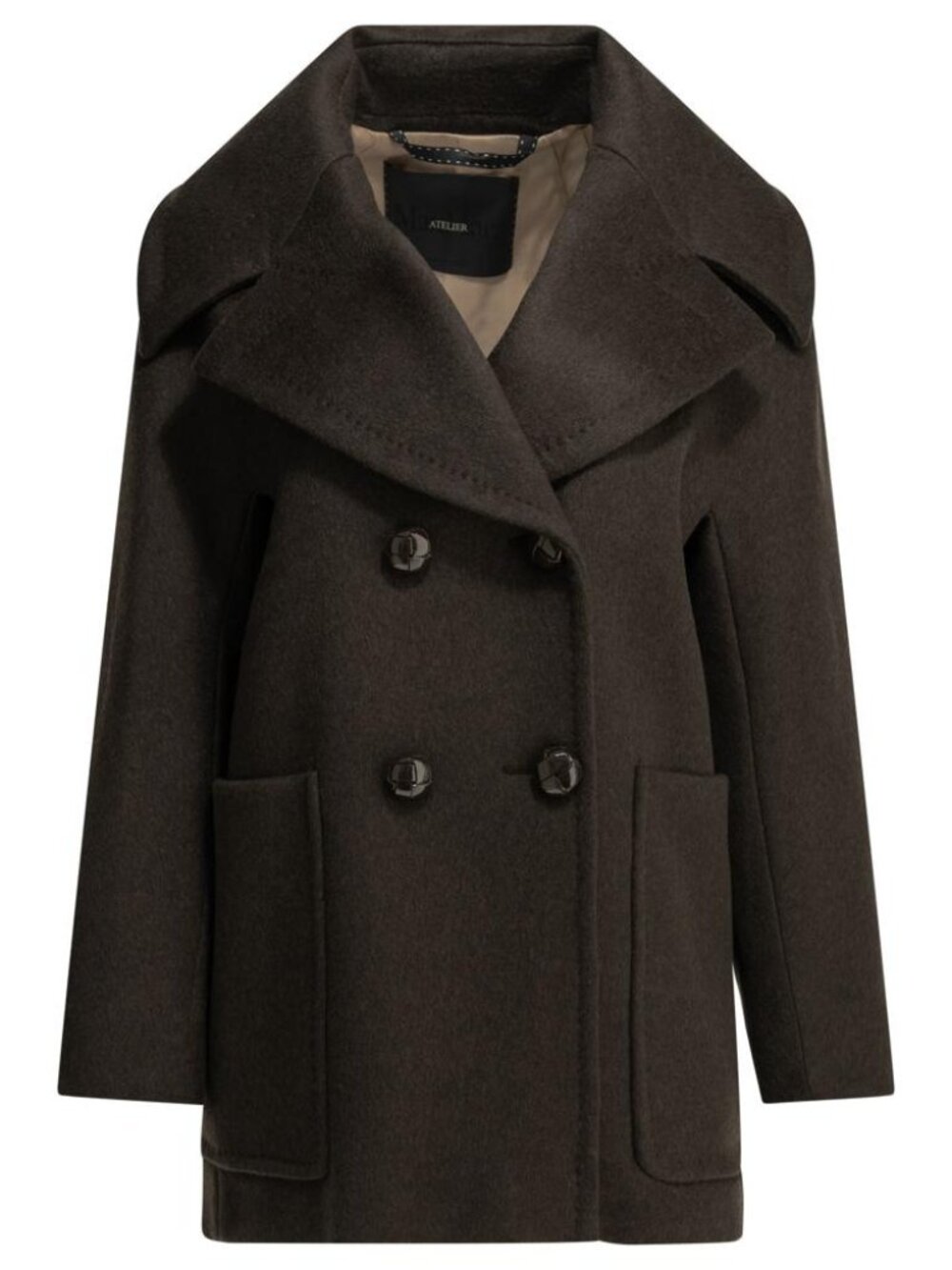 Max Mara Atelier Double-Breasted Coat In Cashmere Tag Size 42 Women
